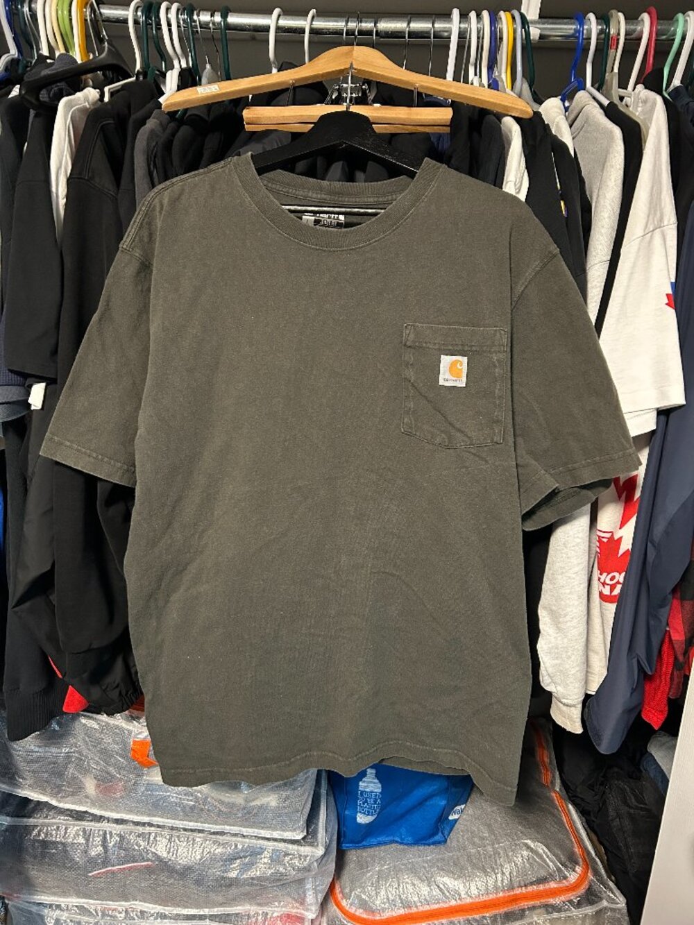 Carhartt Kaki Work Pocket Tee for Men's - Size L Fit XL
